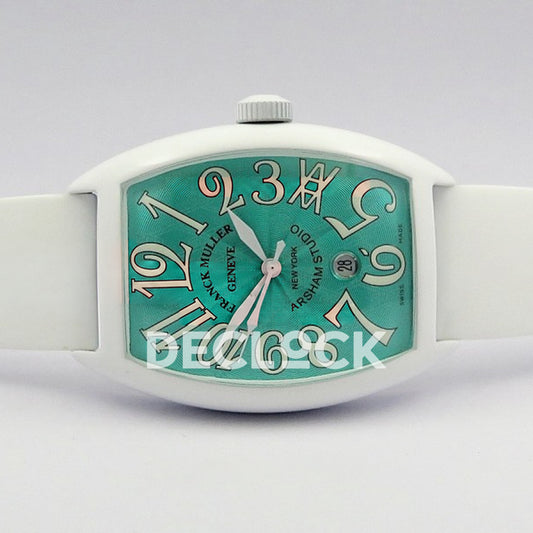 Franck Muller Casablanca White PVD Summer Blue Dial - Horizontal front view