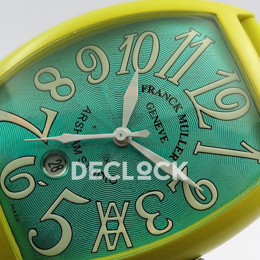 Franck Muller Casablanca Yellow PVD Summer Blue Dial - Dial close-up