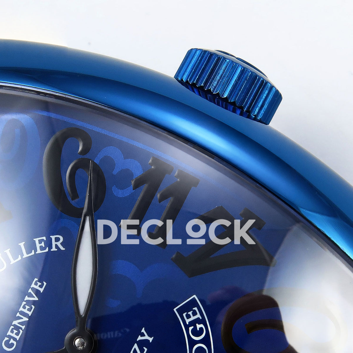 Franck Muller Crazy Hours Black Badge Blue PVD Blue Dial TWF A23J replica - crown dial detail