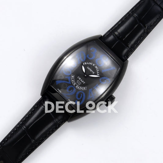 Franck Muller Crazy Hours Black Badge PVD Blue Numerals TWF A23J replica - dial angle left