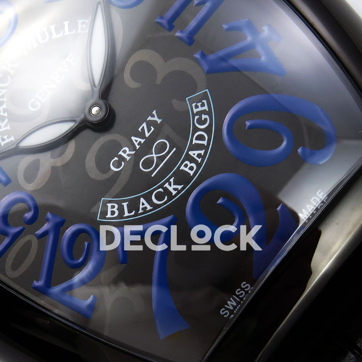Franck Muller Crazy Hours Black Badge PVD Blue Numerals TWF A23J replica - lower dial closeup