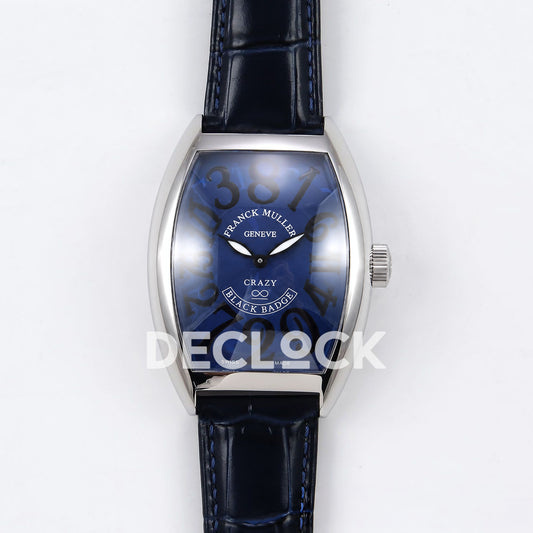 Franck Muller Crazy Hours Black Badge Steel Blue Dial TWF A23J replica - front