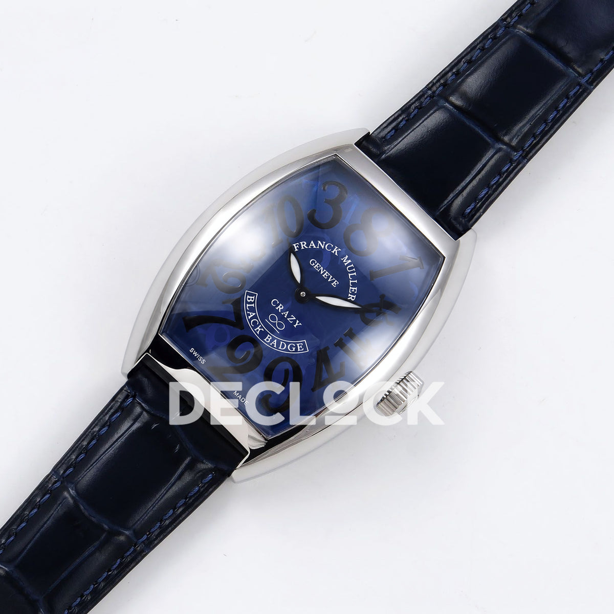Franck Muller Crazy Hours Black Badge Steel Blue Dial TWF A23J replica - dial angle left