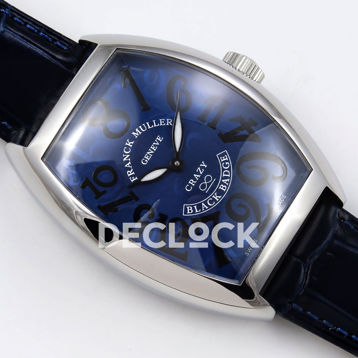 Franck Muller Crazy Hours Black Badge Steel Blue Dial TWF A23J replica - dial angle right
