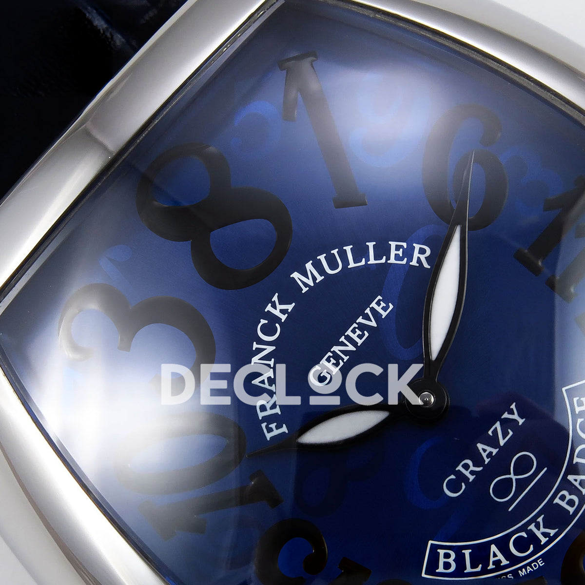 Franck Muller Crazy Hours Black Badge Steel Blue Dial TWF A23J replica - upper dial closeup