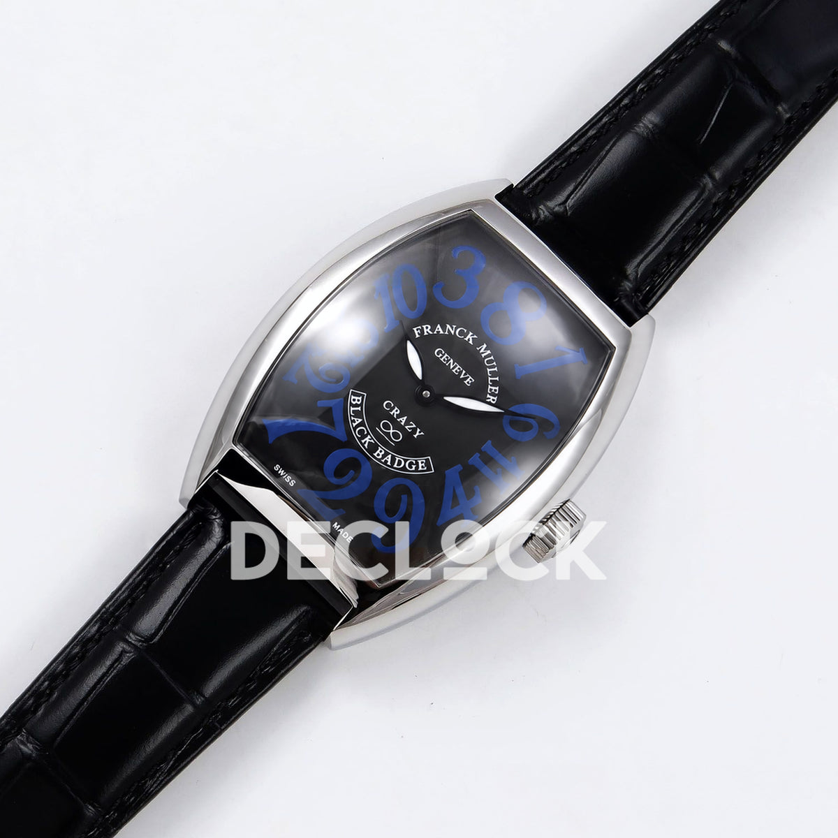 Franck Muller Crazy Hours Black Badge Steel Blue Numerals TWF A23J replica - dial angle left