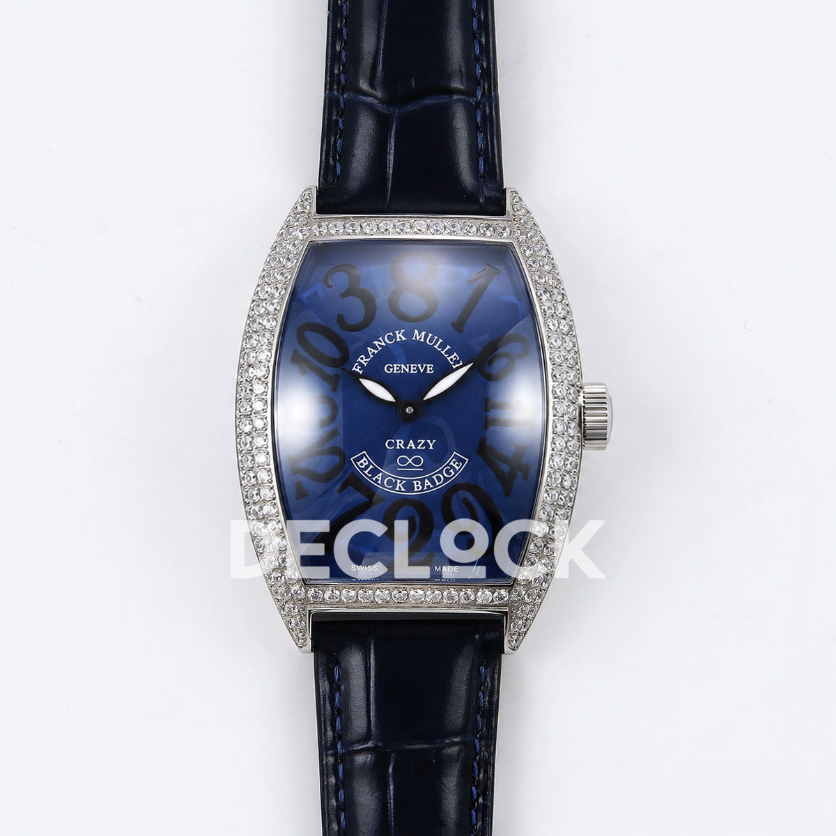Franck Muller Crazy Hours Black Badge Steel Gems Blue Dial TWF A23J replica - front