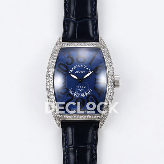 Franck Muller Crazy Hours Black Badge Steel Gems Blue Dial TWF A23J replica - front