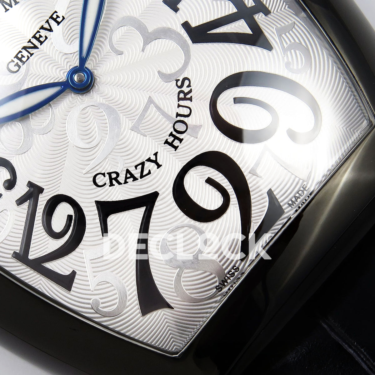 Franck Muller Crazy Hours Black PVD White Dial TWF A23J replica - lower dial closeup