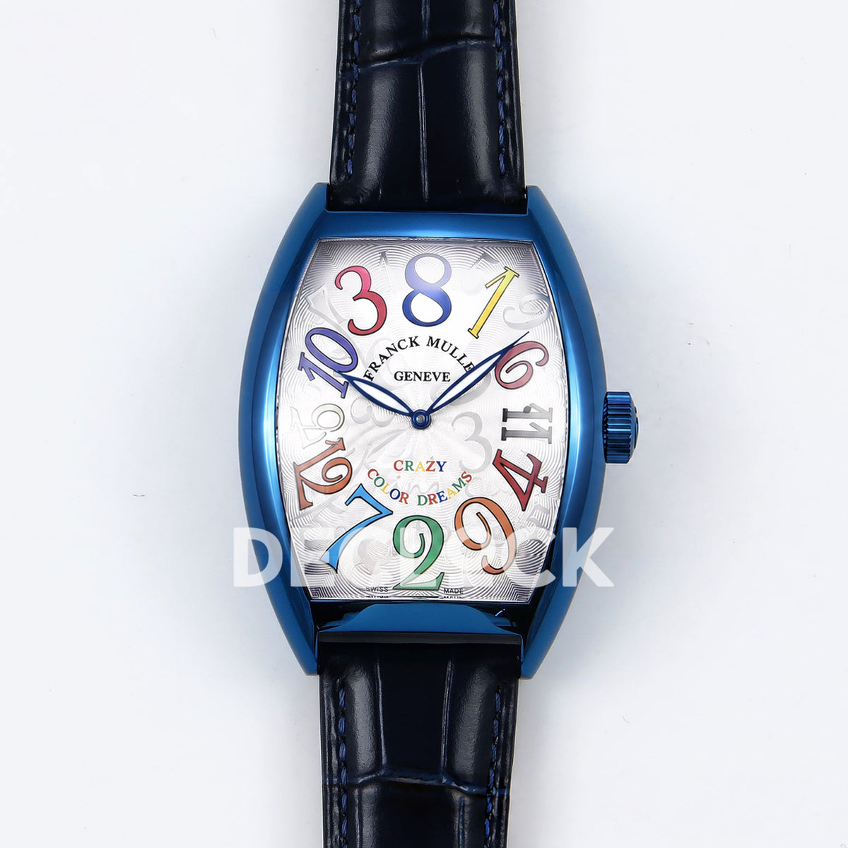 Franck Muller Crazy Hours Color Dreams Blue PVD White Dial TWF A23J replica - front
