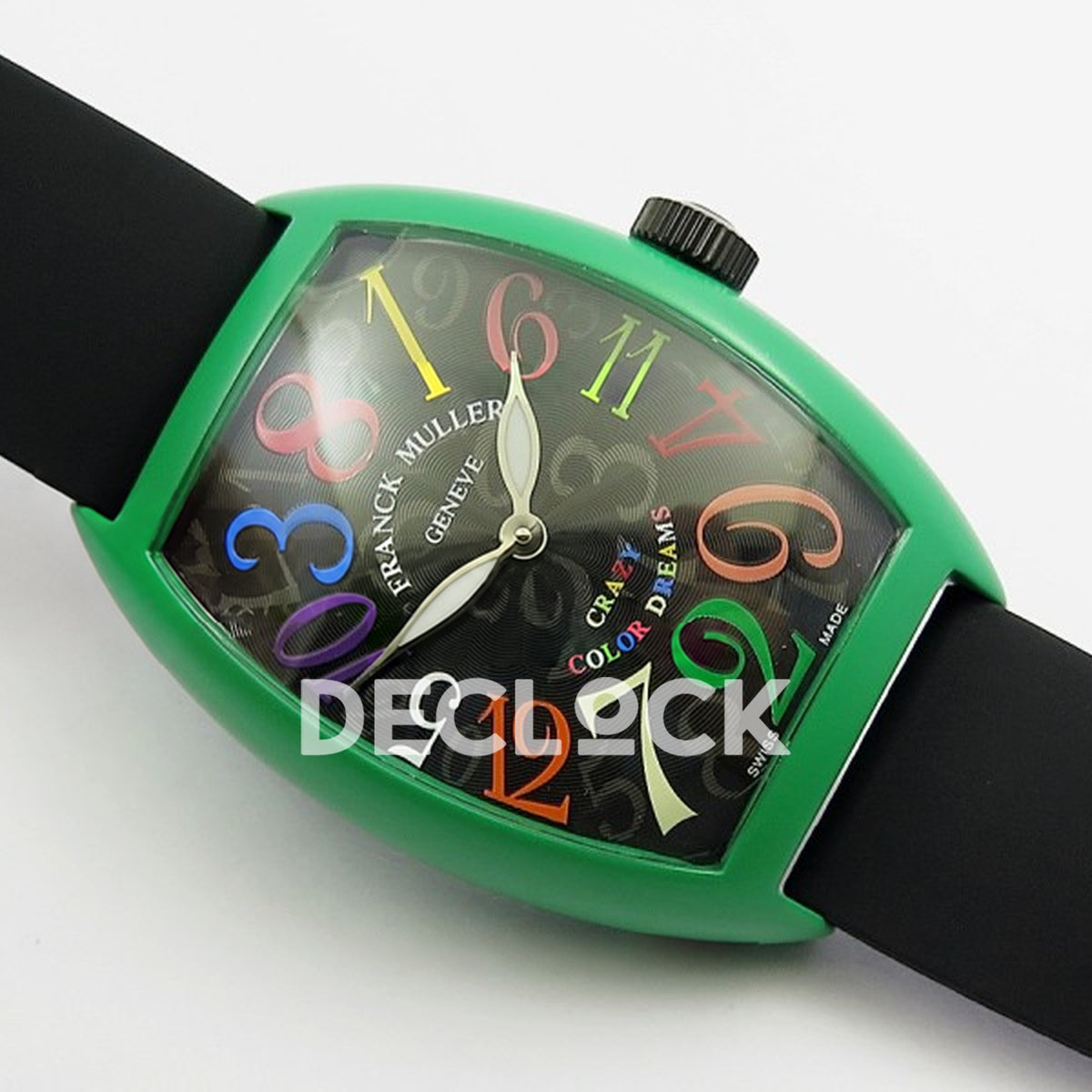 Franck Muller Crazy Hours Green PVD Black Dial Color Dreams - Angled front view