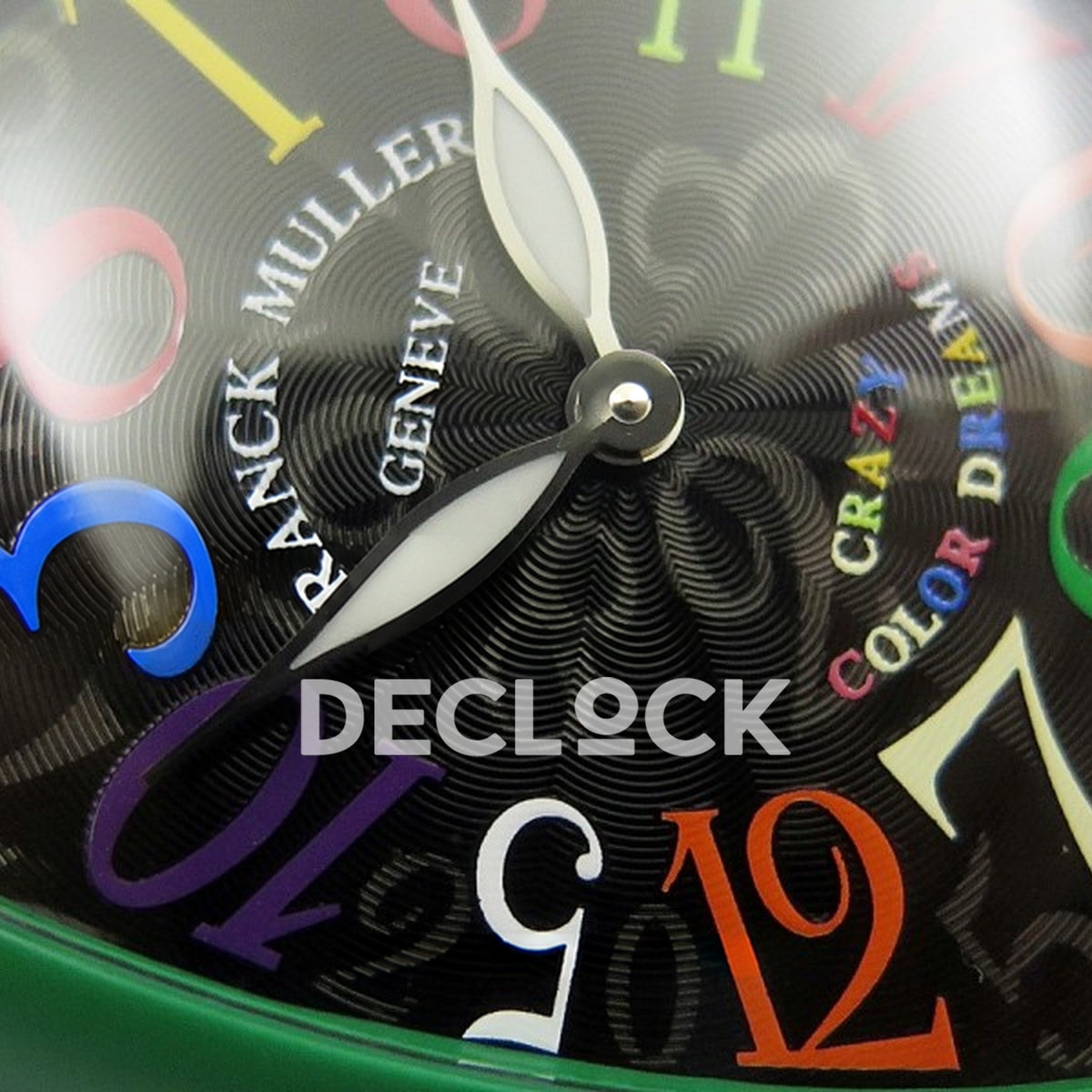 Franck Muller Crazy Hours Green PVD Black Dial Color Dreams - Guilloche dial detail
