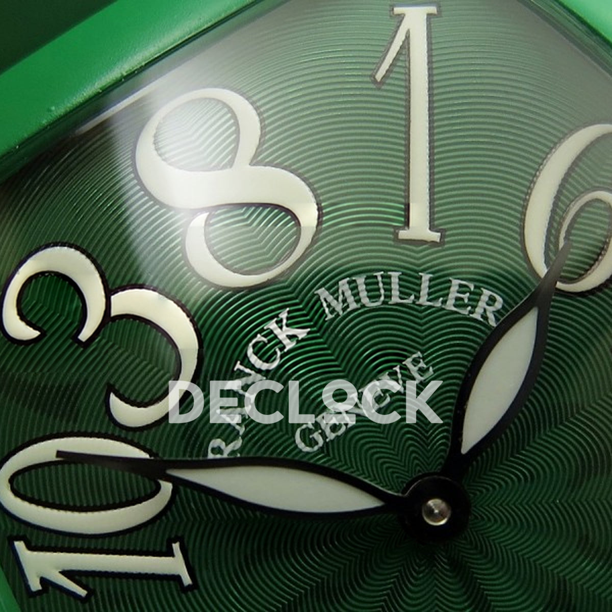 Franck Muller Crazy Hours Green PVD Green Dial - Brand and dial detail