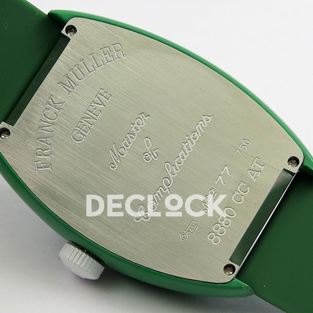 Franck Muller Crazy Hours Green PVD Green Dial - Case back engraving