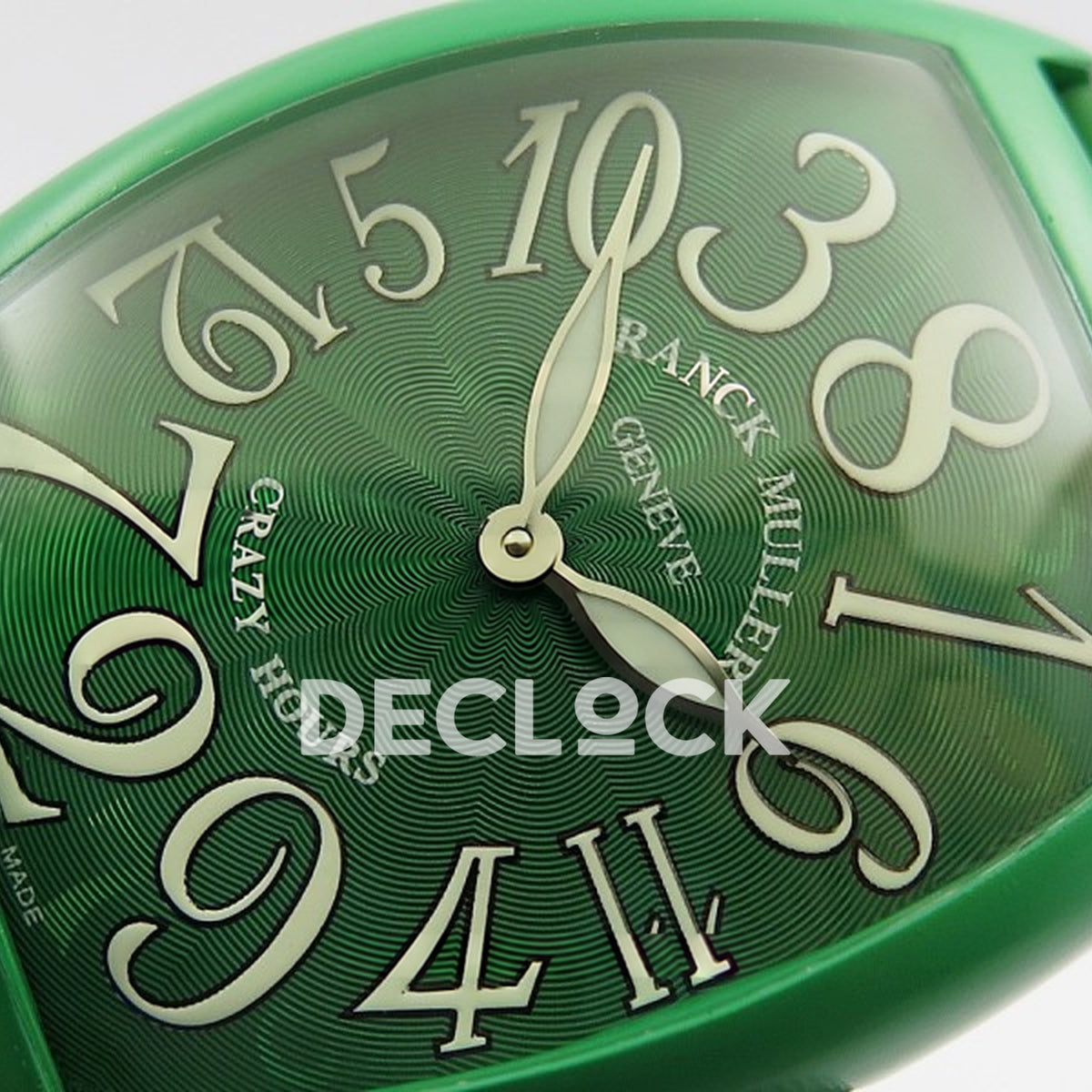 Franck Muller Crazy Hours Green PVD Green Dial - Dial close-up