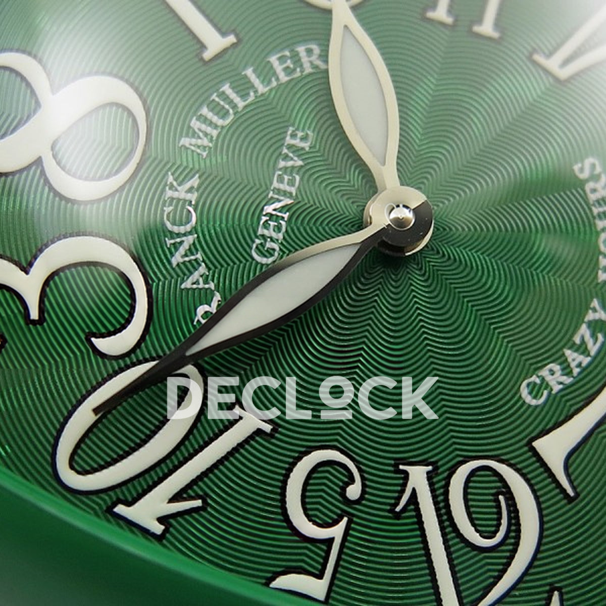 Franck Muller Crazy Hours Green PVD Green Dial - Guilloche dial detail