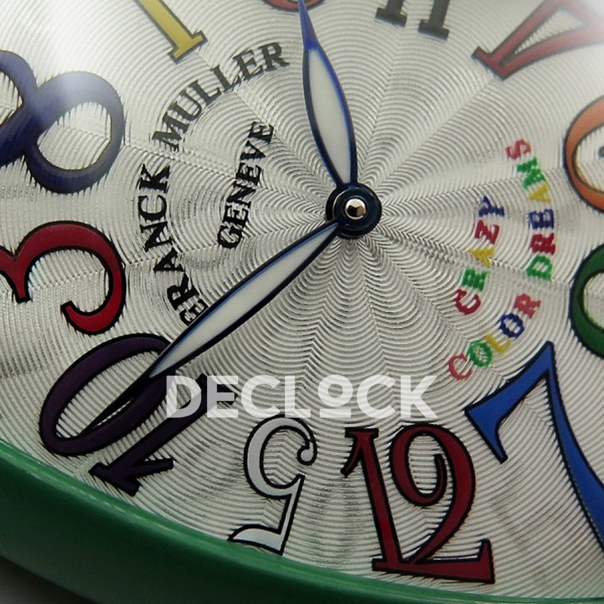 Franck Muller Crazy Hours Green PVD White Dial Color Dreams - Guilloche dial detail