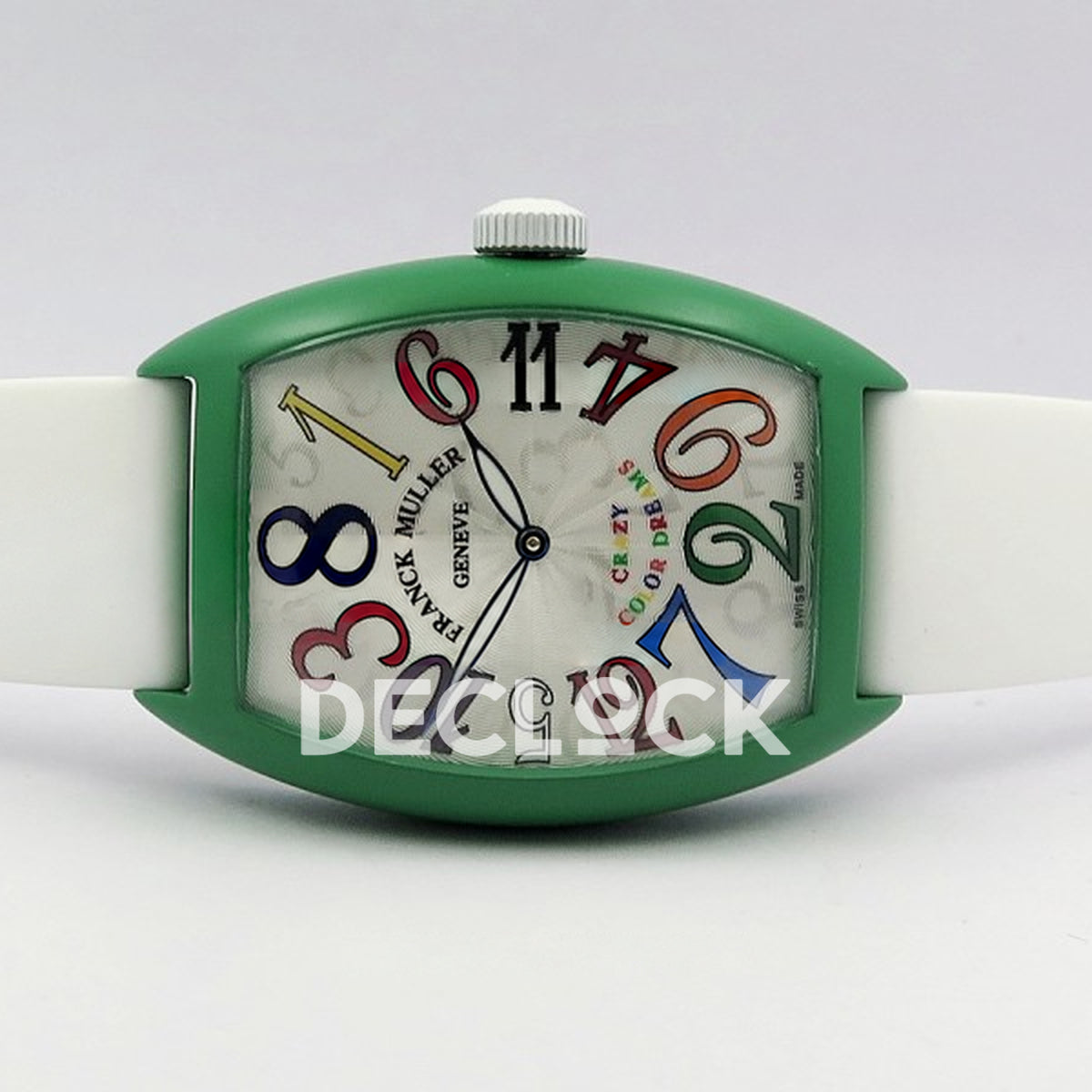 Franck Muller Crazy Hours Green PVD White Dial Color Dreams - Horizontal front view
