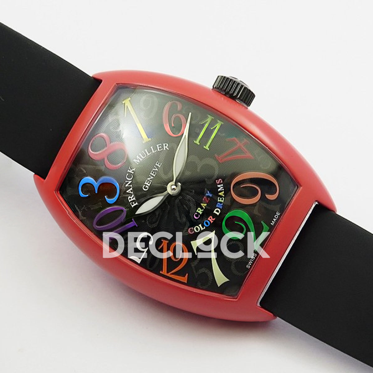 Franck Muller Crazy Hours Red PVD Black Dial Color Dreams - Angled front view