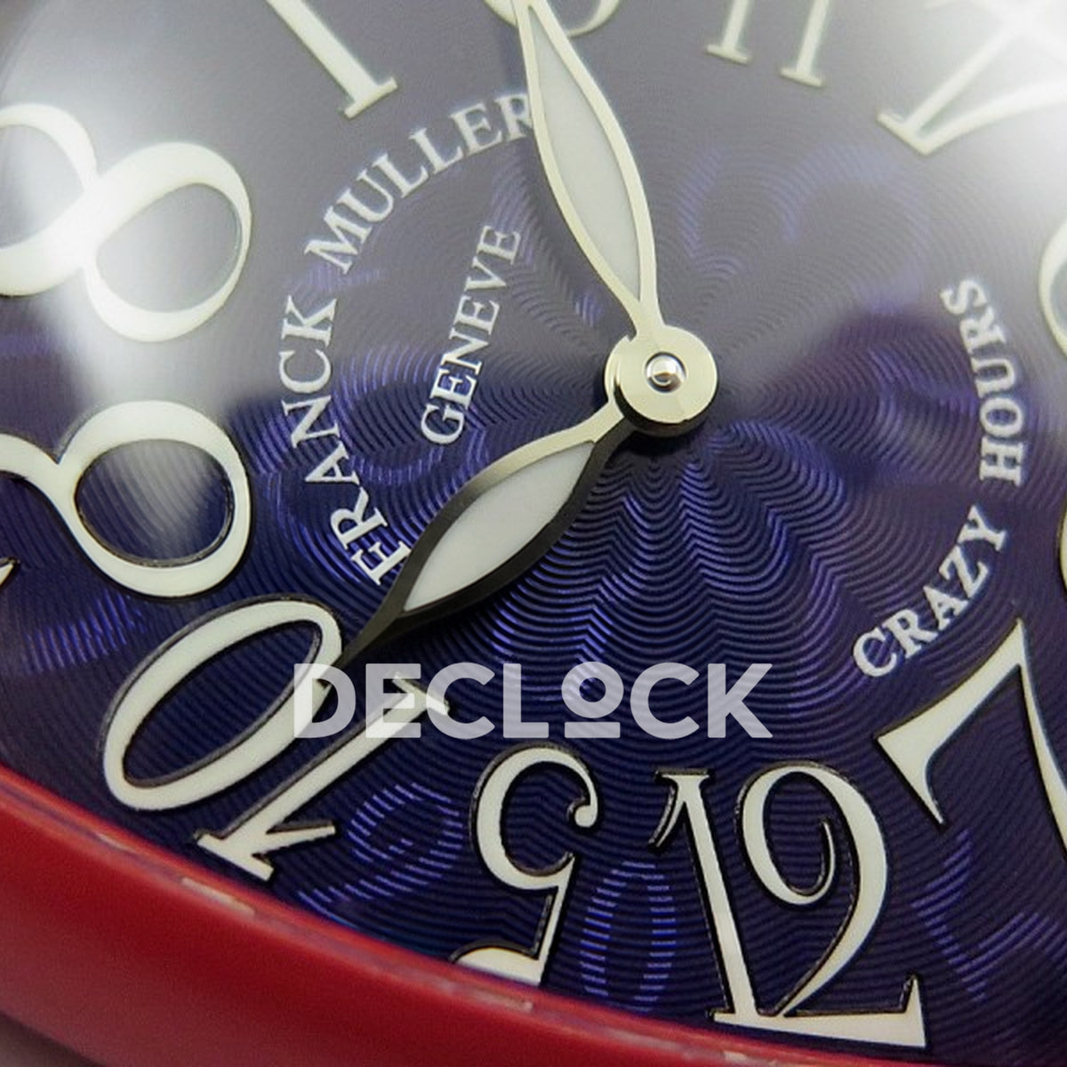 Franck Muller Crazy Hours Red PVD Blue Dial - Guilloche dial detail