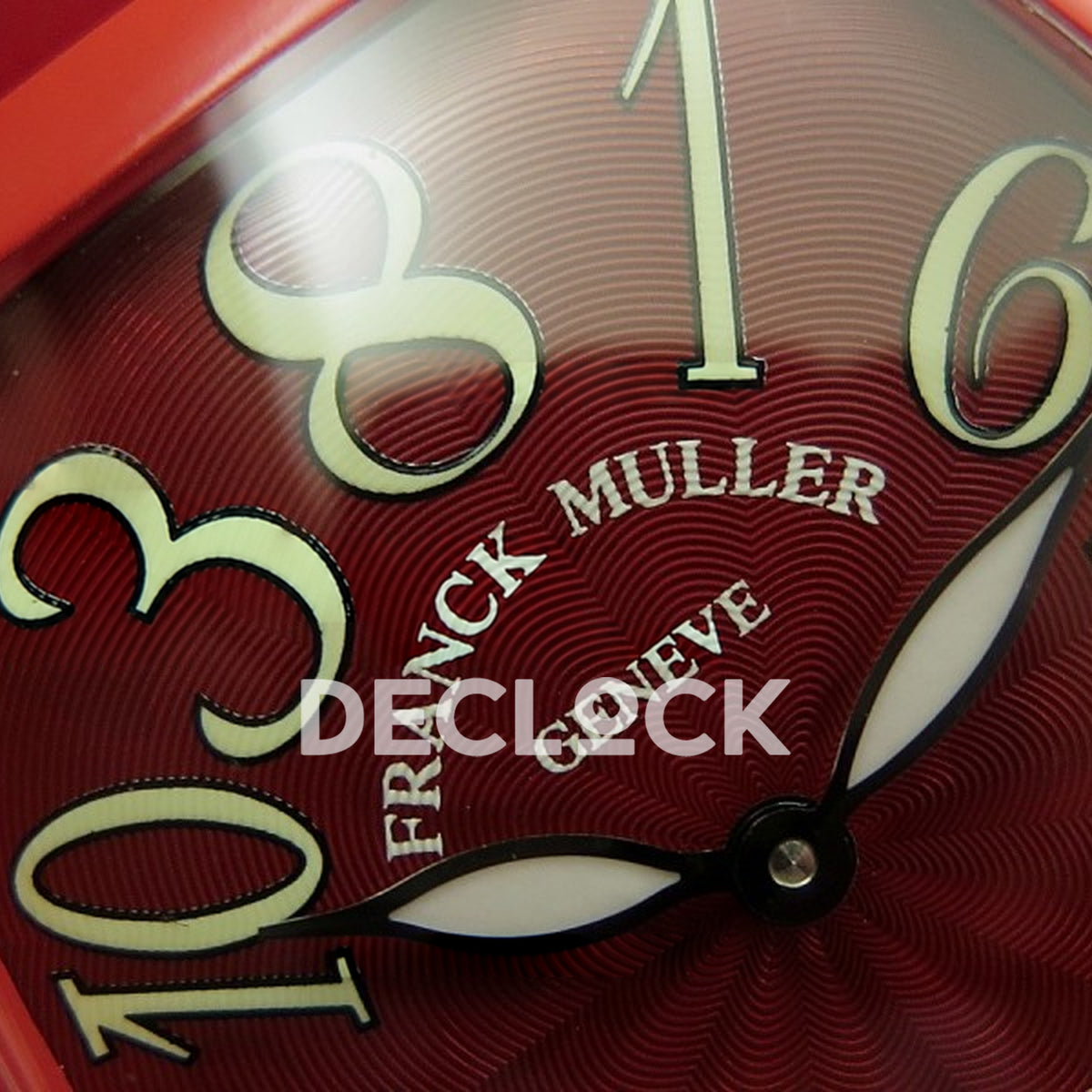 Franck Muller Crazy Hours Red PVD Red Dial - Brand and dial detail