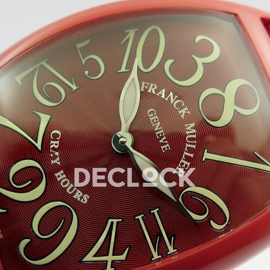 Franck Muller Crazy Hours Red PVD Red Dial - Dial close-up