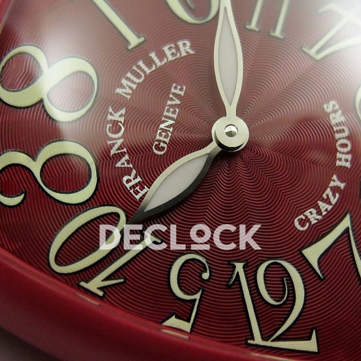 Franck Muller Crazy Hours Red PVD Red Dial - Guilloche dial detail
