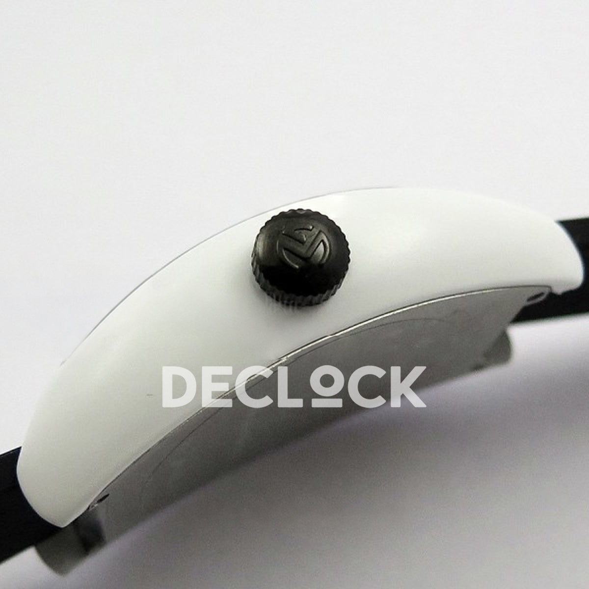 Franck Muller Crazy Hours White PVD Black Dial - Crown side profile