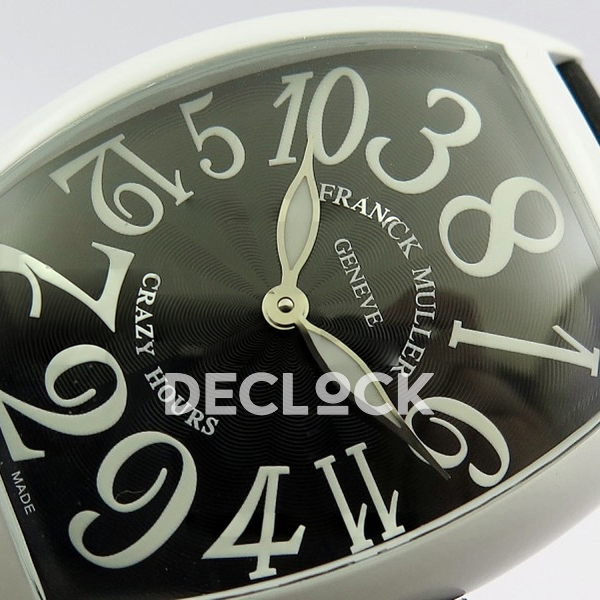Franck Muller Crazy Hours White PVD Black Dial - Dial close-up