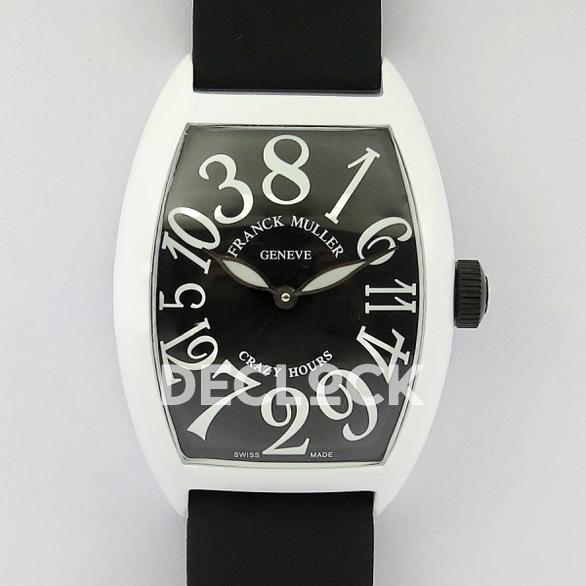 Franck Muller Crazy Hours White PVD Black Dial - Front view