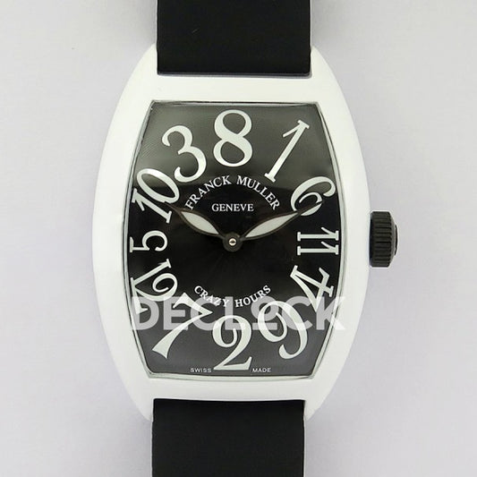 Franck Muller Crazy Hours White PVD Black Dial - Front view