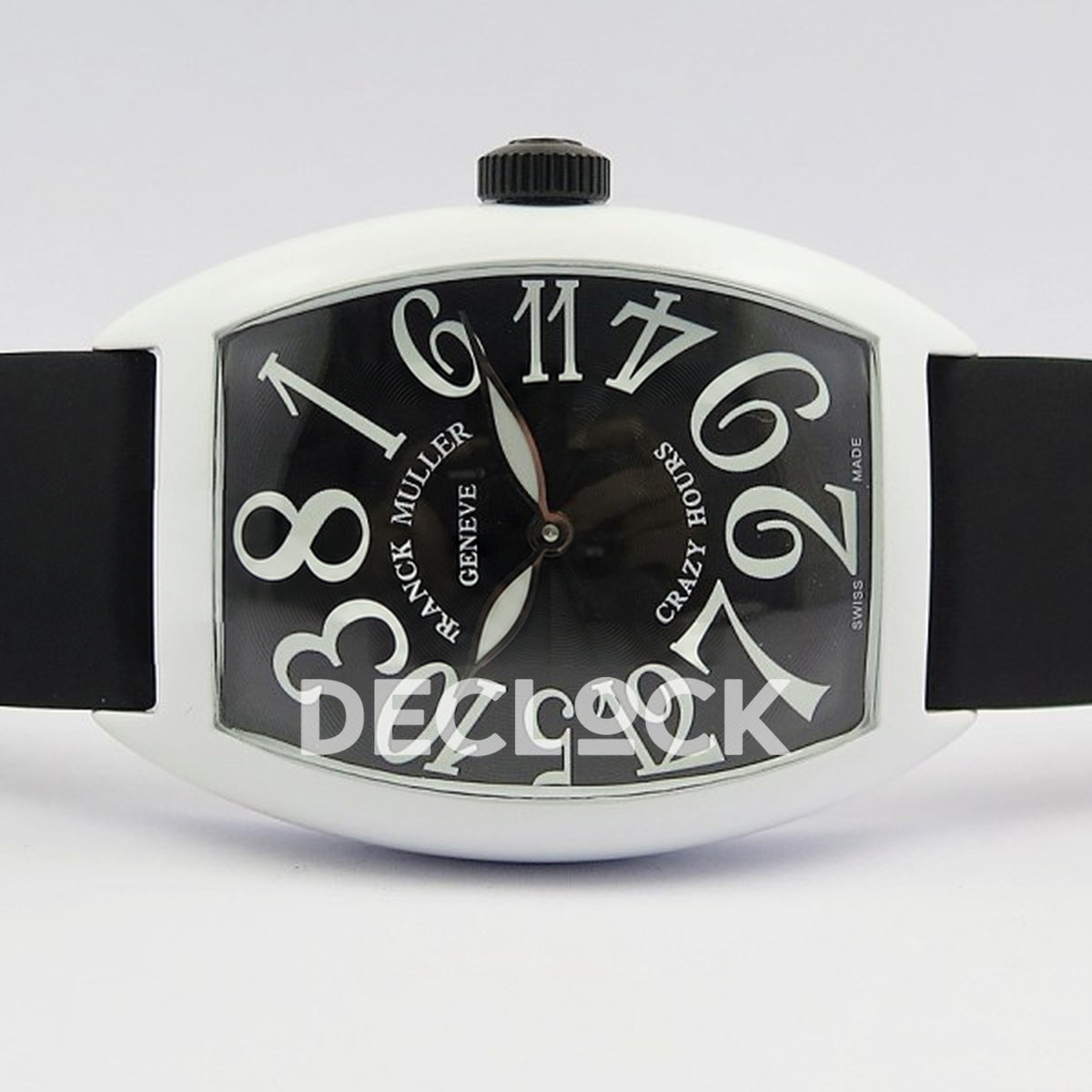 Franck Muller Crazy Hours White PVD Black Dial - Horizontal front view