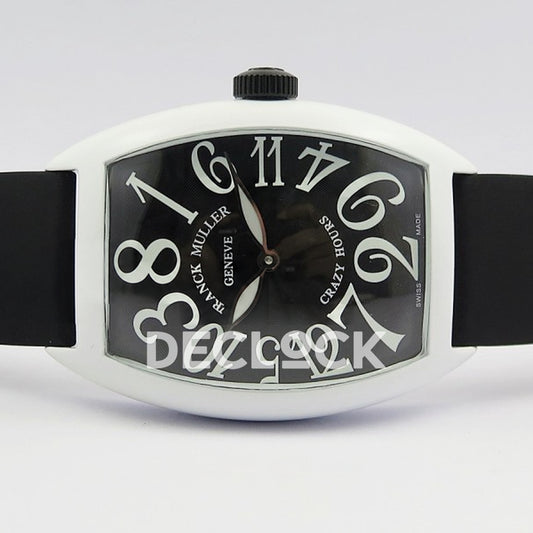 Franck Muller Crazy Hours White PVD Black Dial - Horizontal front view