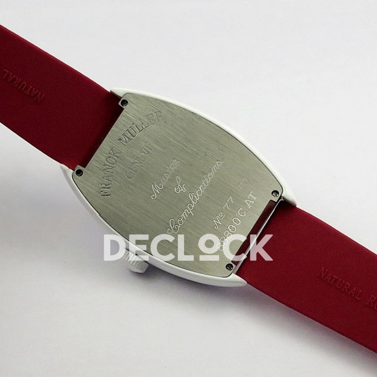 Franck Muller Crazy Hours White PVD Red Dial - Case back and strap