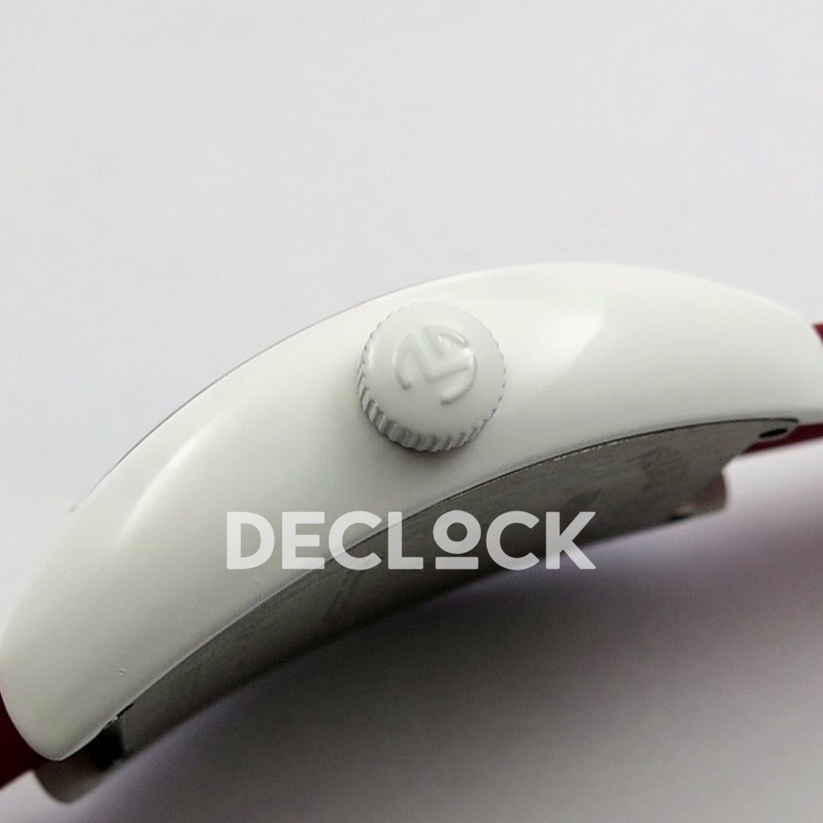 Franck Muller Crazy Hours White PVD Red Dial - Crown side profile