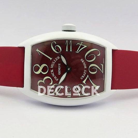 Franck Muller Crazy Hours White PVD Red Dial - Horizontal front view
