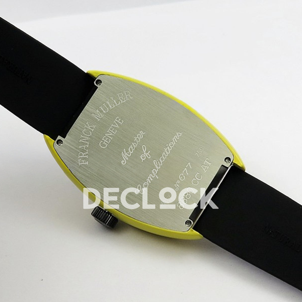 Franck Muller Crazy Hours Yellow PVD Black Dial Color Dreams - Case back and strap