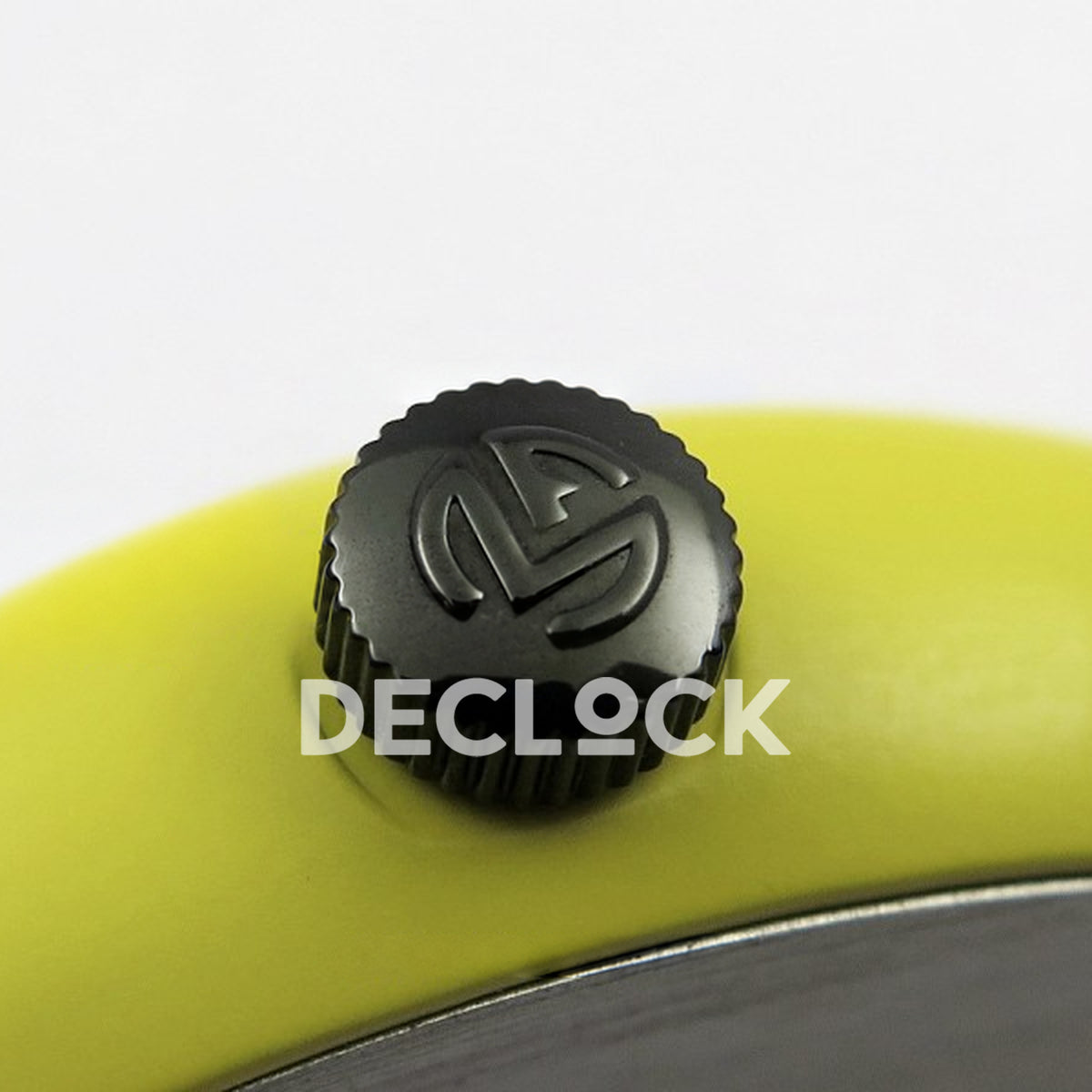 Franck Muller Crazy Hours Yellow PVD Black Dial Color Dreams - Crown close-up