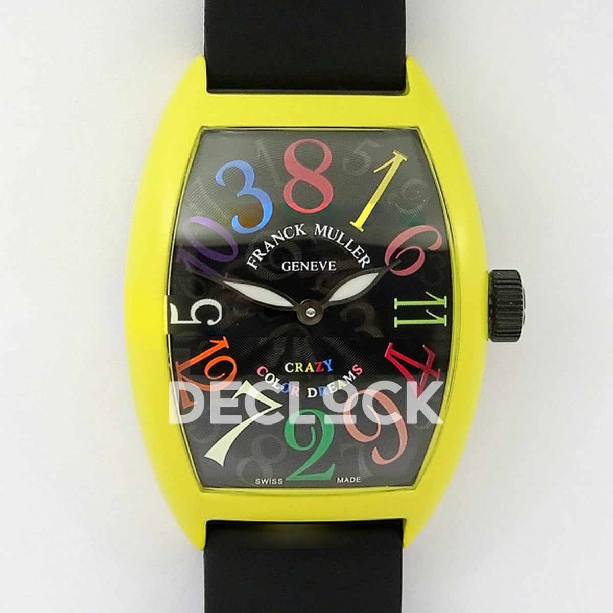 Franck Muller Crazy Hours Yellow PVD Black Dial Color Dreams - Front view