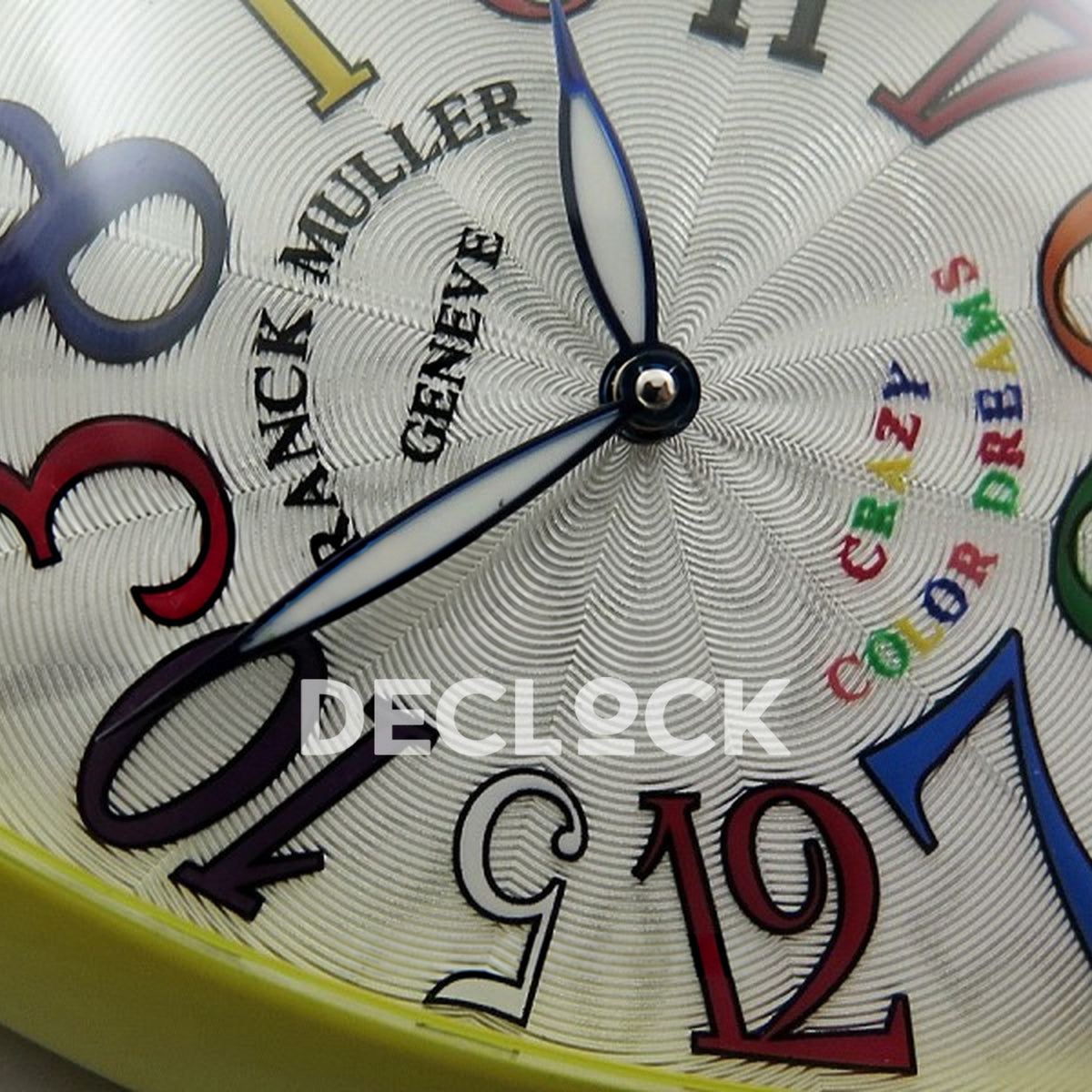 Franck Muller Crazy Hours Yellow PVD White Dial Color Dreams - Guilloche dial detail