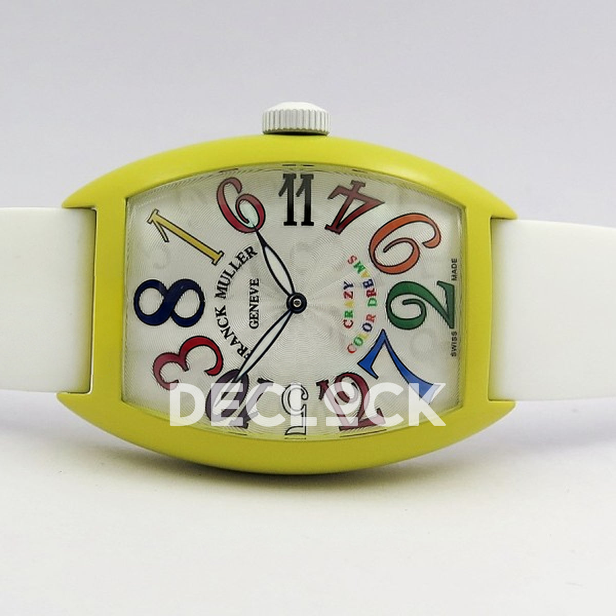 Franck Muller Crazy Hours Yellow PVD White Dial Color Dreams - Horizontal front view