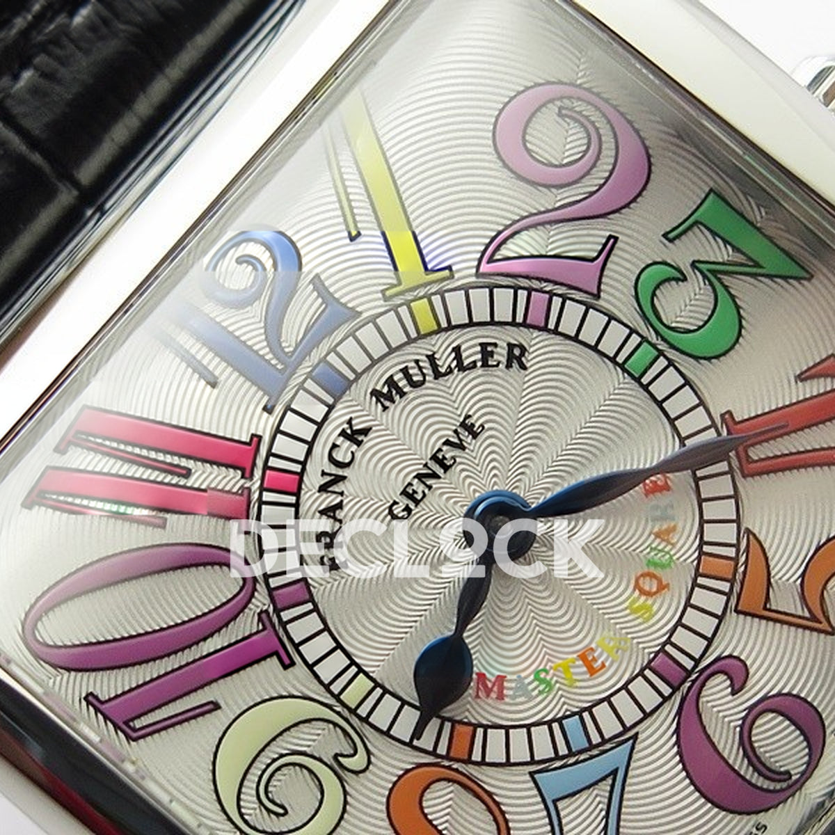 Franck Muller Master Square White Multicolor Arabic Dial Black Leather - Dial texture