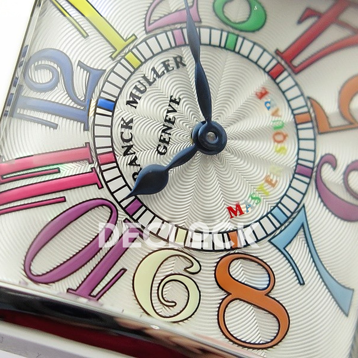 Franck Muller Master Square White Multicolor Arabic Dial Black Leather - Numerals detail