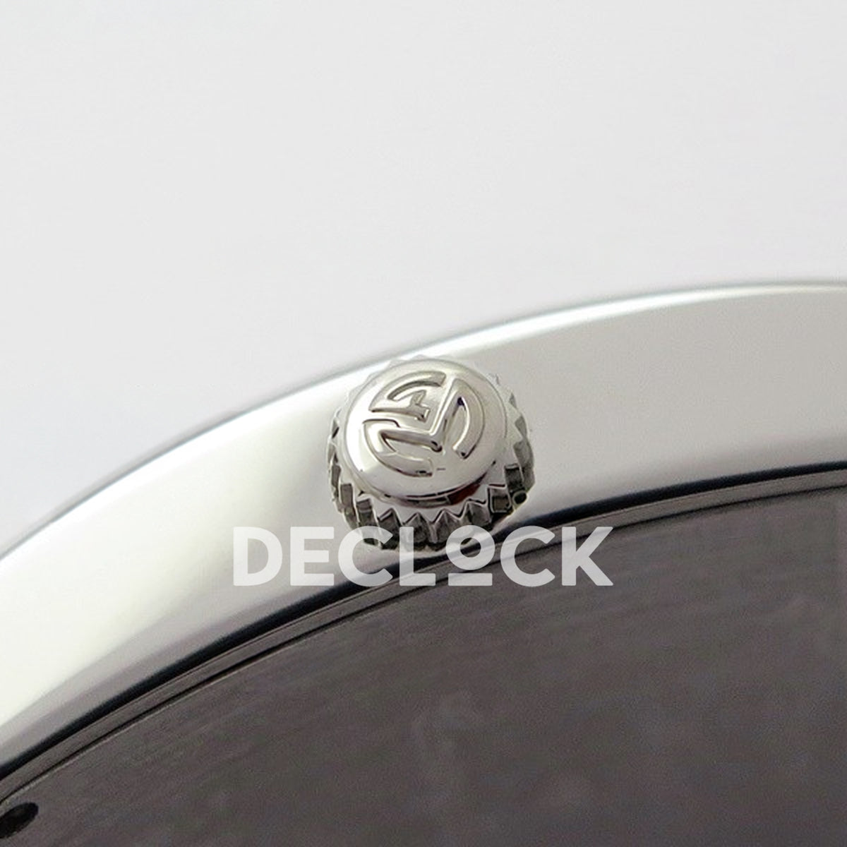 Franck Muller Master Square White Multicolor Arabic Dial Red Leather - Crown close-up