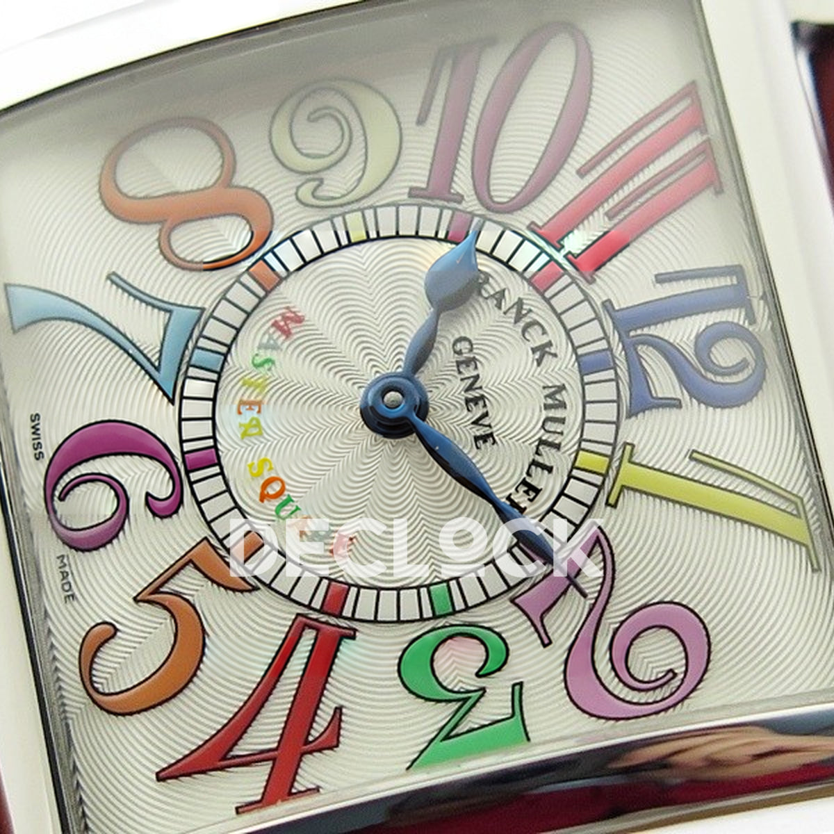 Franck Muller Master Square White Multicolor Arabic Dial Red Leather - Dial close-up