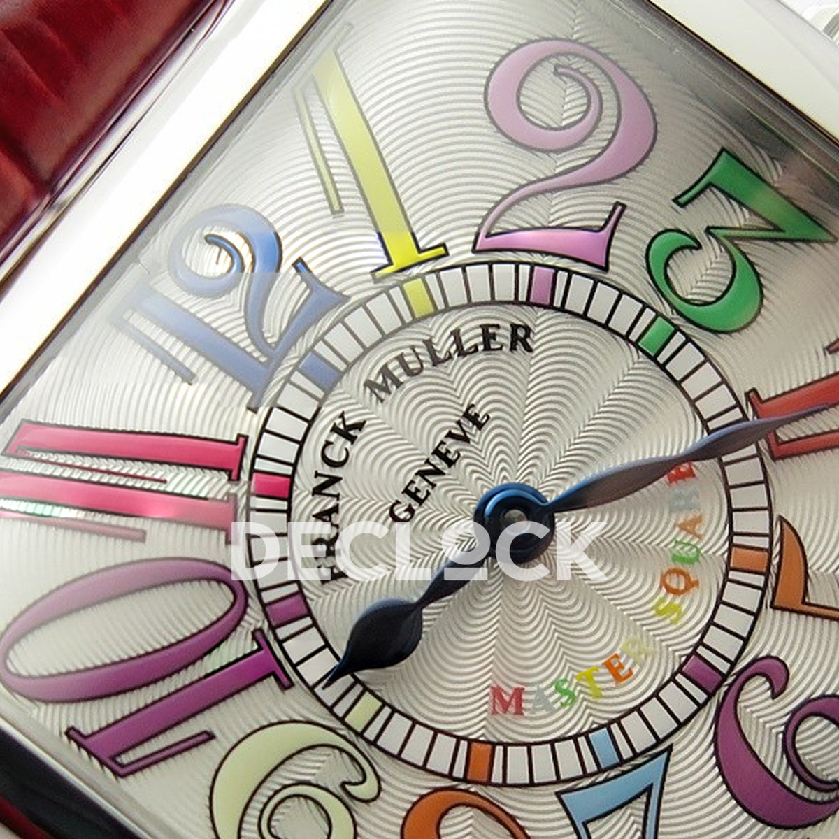 Franck Muller Master Square White Multicolor Arabic Dial Red Leather - Dial texture