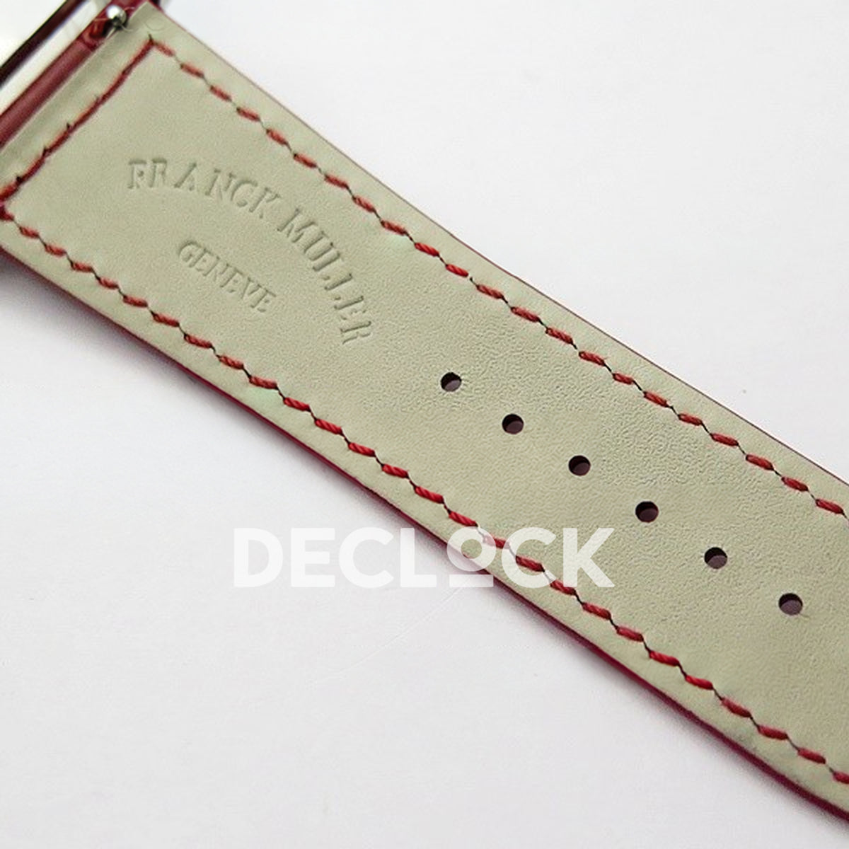 Franck Muller Master Square White Multicolor Arabic Dial Red Leather - Leather strap reverse