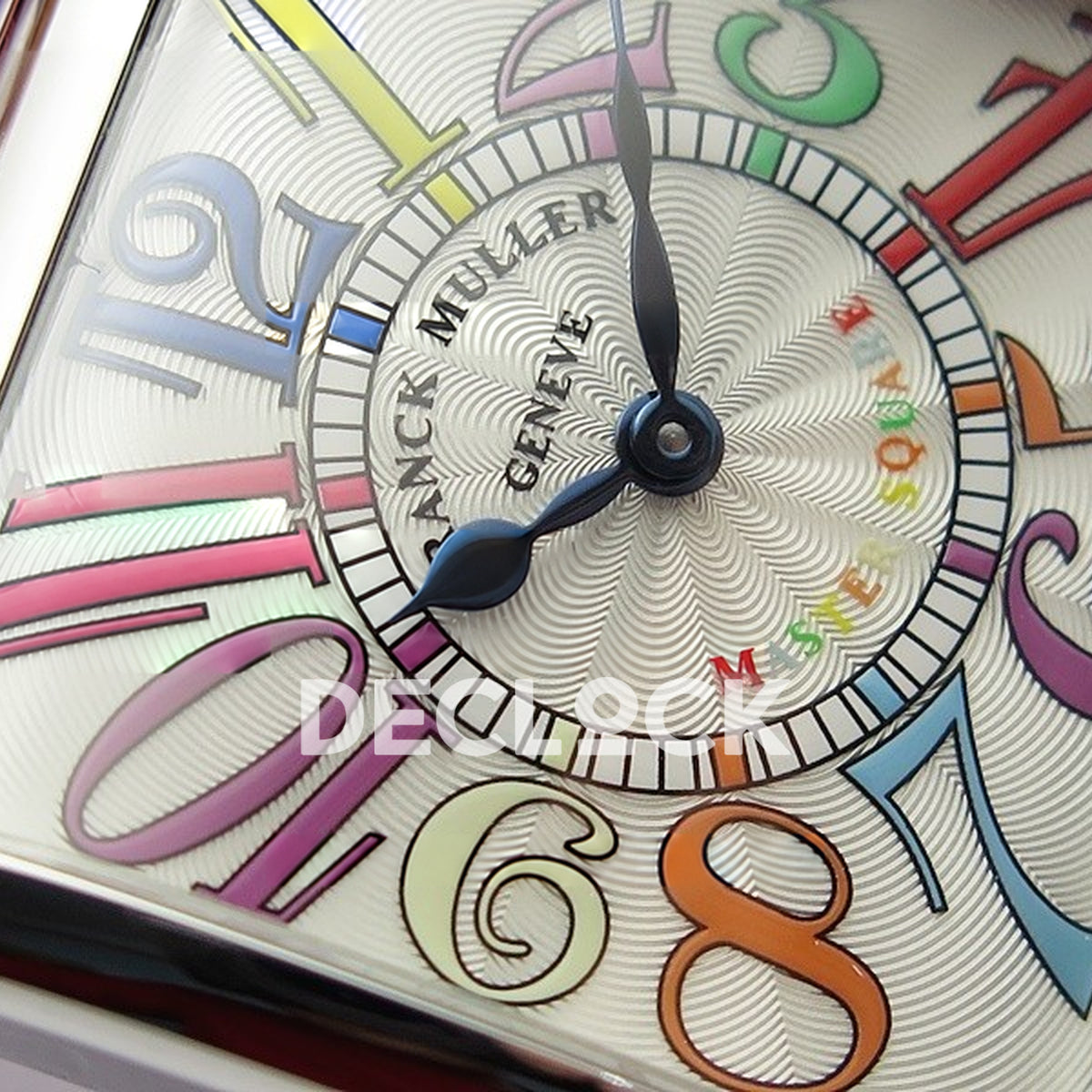 Franck Muller Master Square White Multicolor Arabic Dial Red Leather - Numerals detail