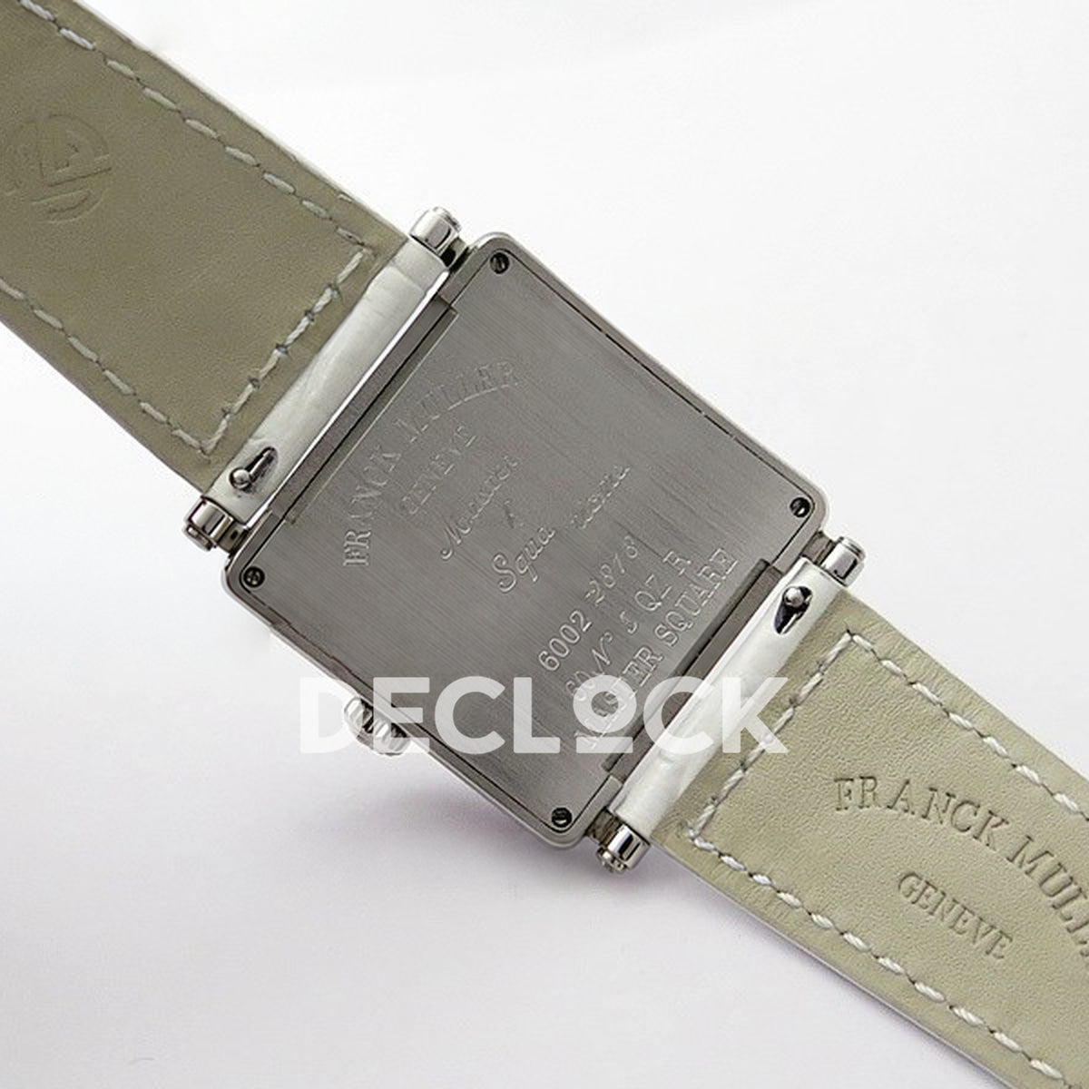 Franck Muller Master Square White Multicolor Arabic Dial White Leather - Case back and strap