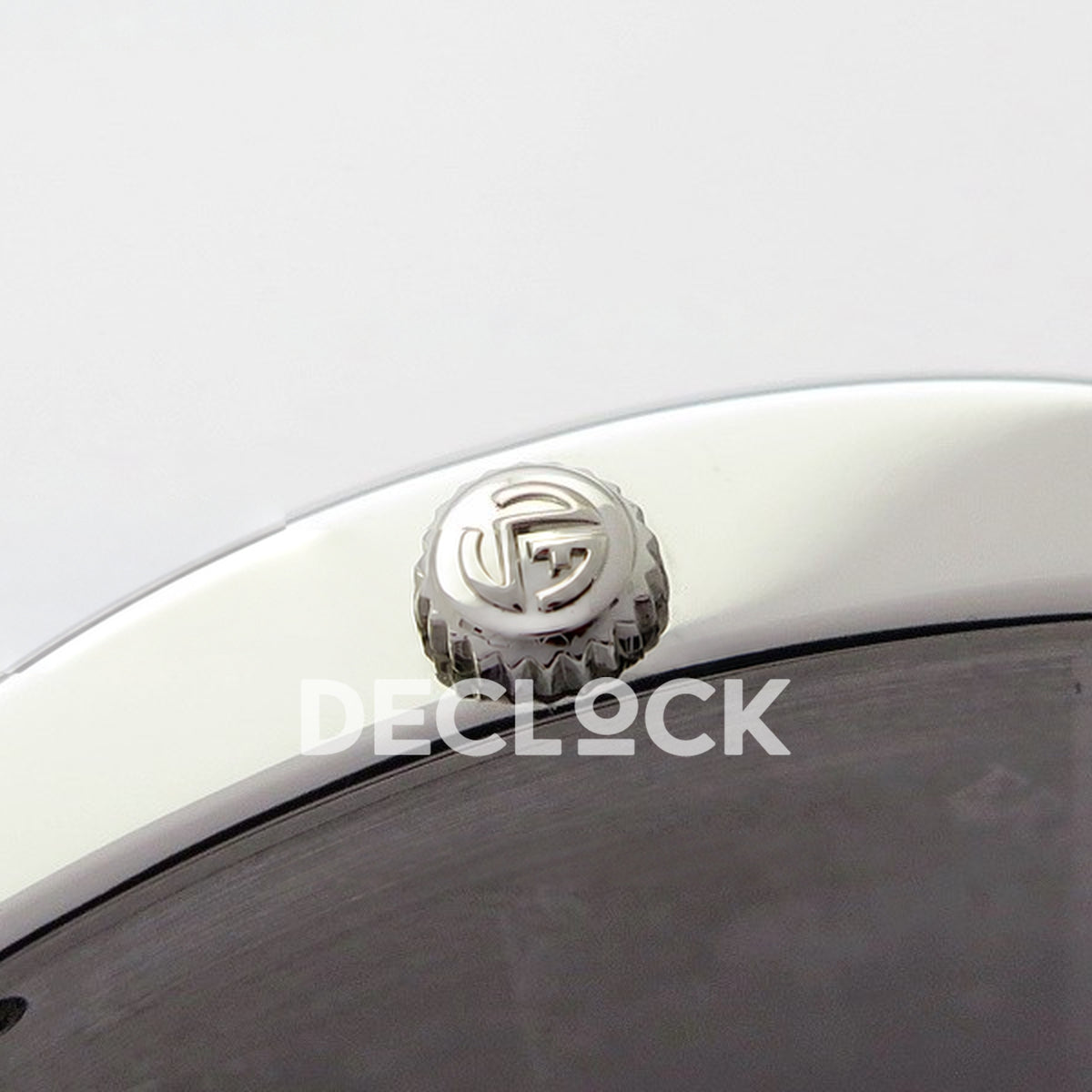 Franck Muller Master Square White Multicolor Arabic Dial White Leather - Crown close-up